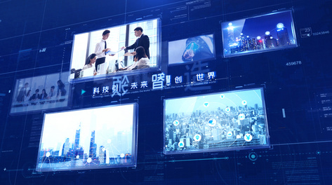 震撼蓝色科技图文宣传介绍视频AE模板