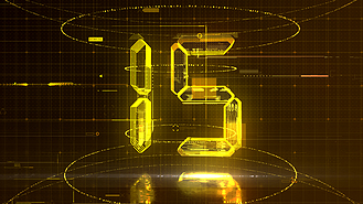 大气科技感金色数字30秒倒计时可删减ae模板