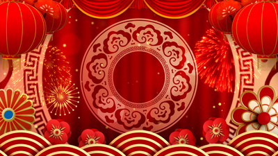 喜庆新年春节灯笼背景视频ae模板