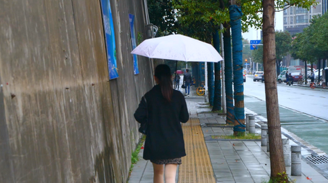 美女撑伞背影图片图片