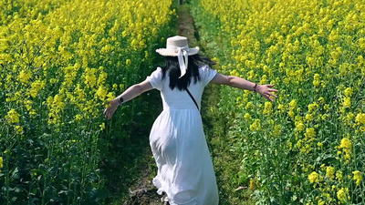 春天实拍视频素材1080P人与自然春天踏青油菜花海实拍视频素材