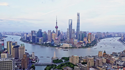 4k航拍一线城市上海外滩风景视频素材实拍视频素材