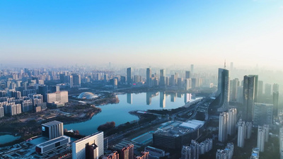 城市实拍视频素材4K航拍合肥商务区合肥城市中心金融中心实拍素材