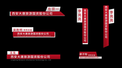 人名条高清视频素材红色人物人名字幕条介绍动画AE模版视频素材