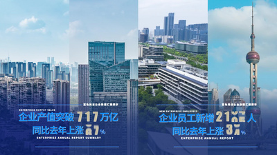 高清视频素材企业宣传分屏数据图文信息总结汇报视频模板