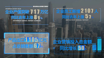 蓝色企业数据汇报数据信息展示视频模板