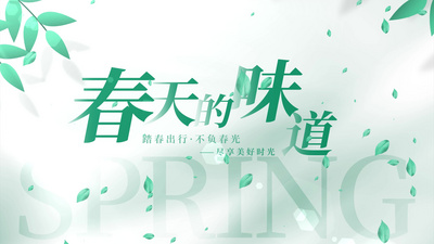 春天高清视频素材绿色简洁清新春天节气标题片头视频素材