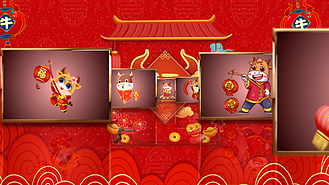 2021牛年新春春节相册祝福ae模板