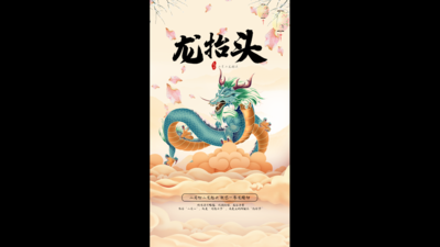 二月二龙抬头国潮风国风竖版海报视频ae模版
