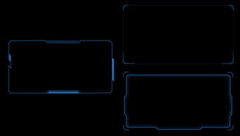 原创科技文字边框透明背景视频模板弹框视频动态边框