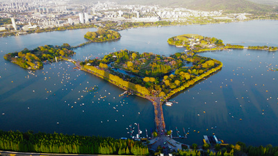 南京实拍视频素材4K航拍南京地标玄武湖风景全貌实拍视频