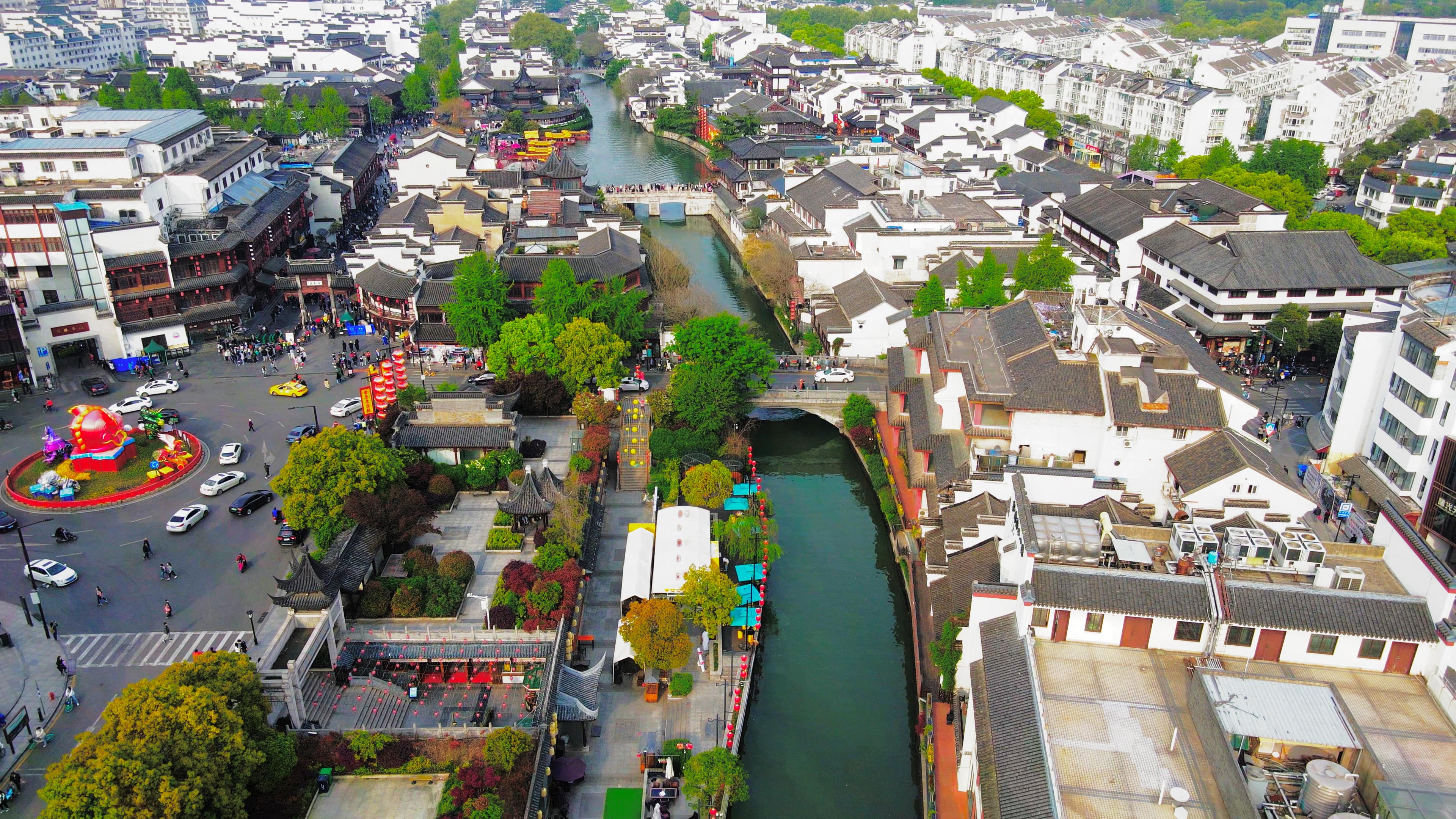 4k航拍南京夫子庙旅游宣传视频素材