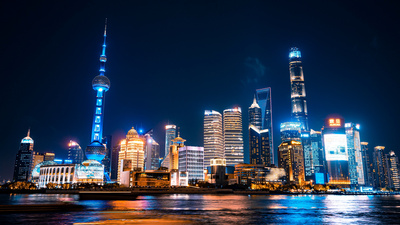 上海实拍视频素材8K震撼延时上海陆家嘴外滩夜景灯光秀
