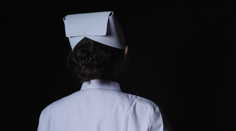 4k护士背影人像人物医院工作服实拍