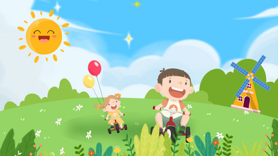 原创六一儿童节可爱背景卡通动态背景视频AE模板