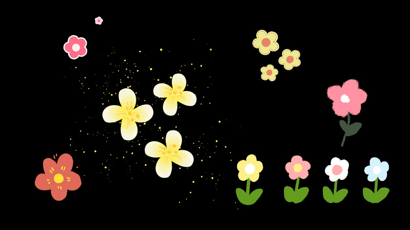 可爱黄色旋转小花贴纸vlog软萌可爱带通道mov综艺节目真人秀小元素