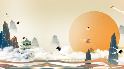 原创60秒国潮山水中国风古风视频背景AE模板