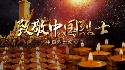 致敬烈士纪念缅怀烈士AE片头模板