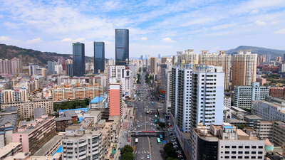 甘肃兰州城市中心建筑街景4K航拍