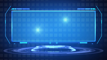蓝色科技光斑视频框带通道mov动态视频边框