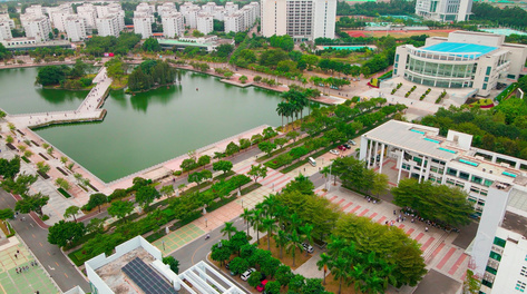 4k顺德学院校园建筑视频航拍大学教学楼