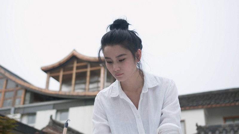 4k实拍美女练习书法女孩子女人美人女性人像教育文化练字练毛笔字视频素材 千库网