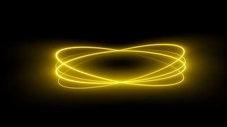 黄色灯光圆形光线粒子光效光环光圈特效