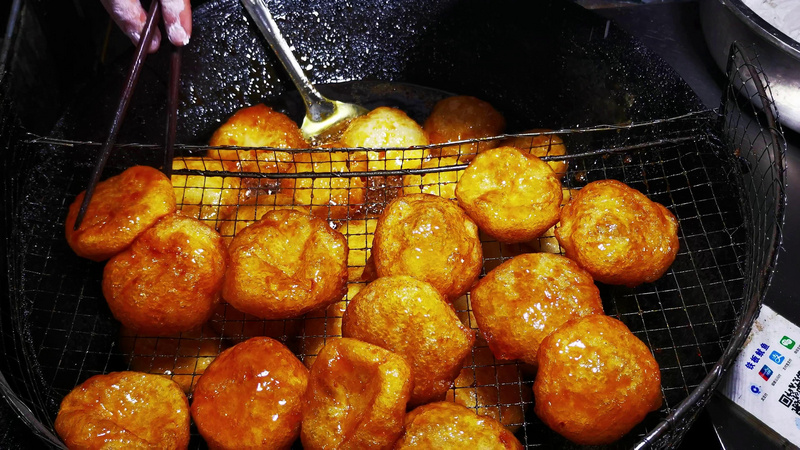 4k实拍湖南长沙美食路边摊街边美食餐饮美食糖油粑粑
