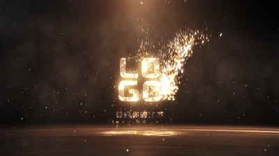 大气震撼金色火焰粒子LOGO片头ae模板