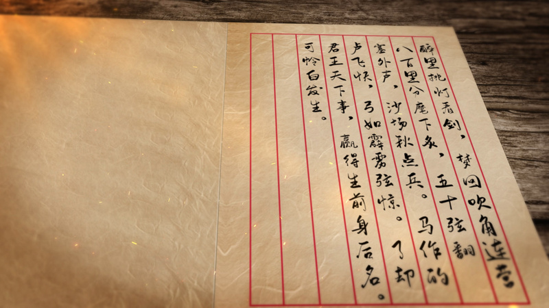 原创古书翻书翻页文字展示ae模板