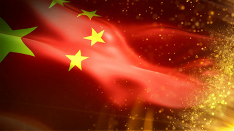红色大气唯美红旗飘动八一节日视频素材背景