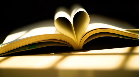 4k实拍唯美意境阳光下的书籍七夕情人节爱心书本