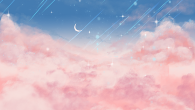 原创粉色梦幻漫画天空云朵动态背景视频AE模板