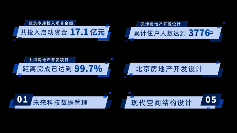 蓝色科技数据字幕条人名条展示ae素材带通道 千库网