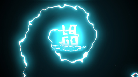 炫酷卡通能量电流特效logo片头ae模板