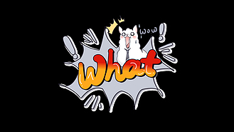 手写涂鸦风what动态综艺艺术字设计带通道挂件