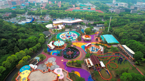 4k航拍江苏省无锡市4a景区太湖乐园