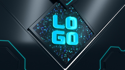 科技感三维机械LOGO转场透明通道