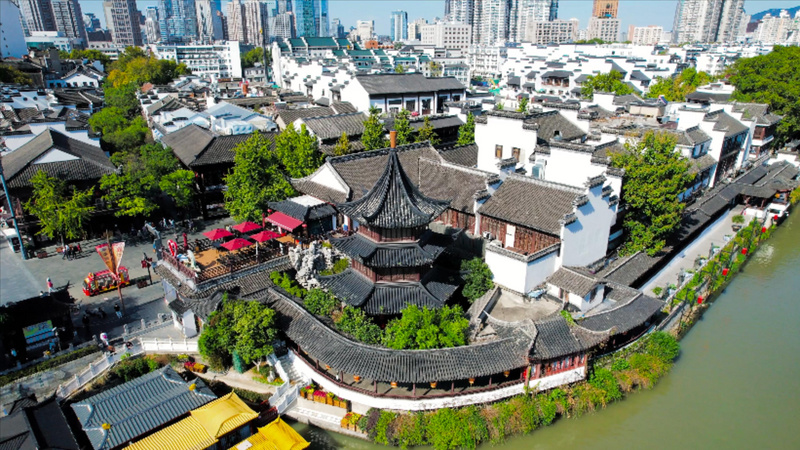 南京夫子庙鸟瞰图图片