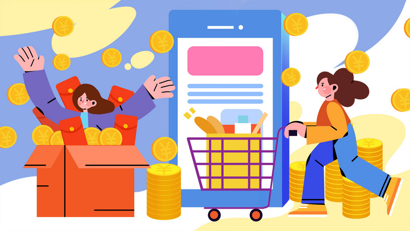 mg扁平风格网购电商购物宣传动态视频背景场景