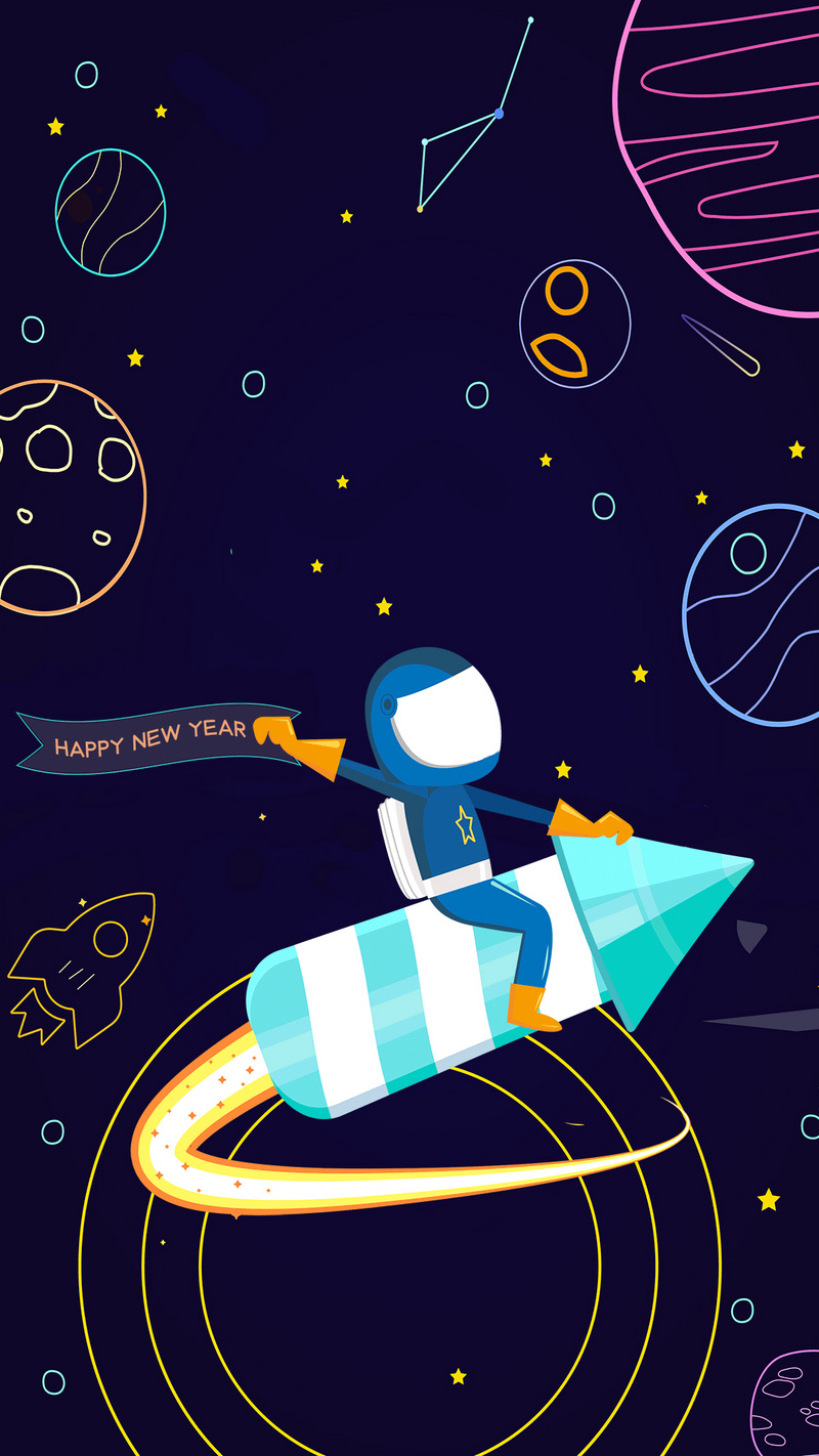 火箭宇航员星球太空航天航空竖版视频背景海报