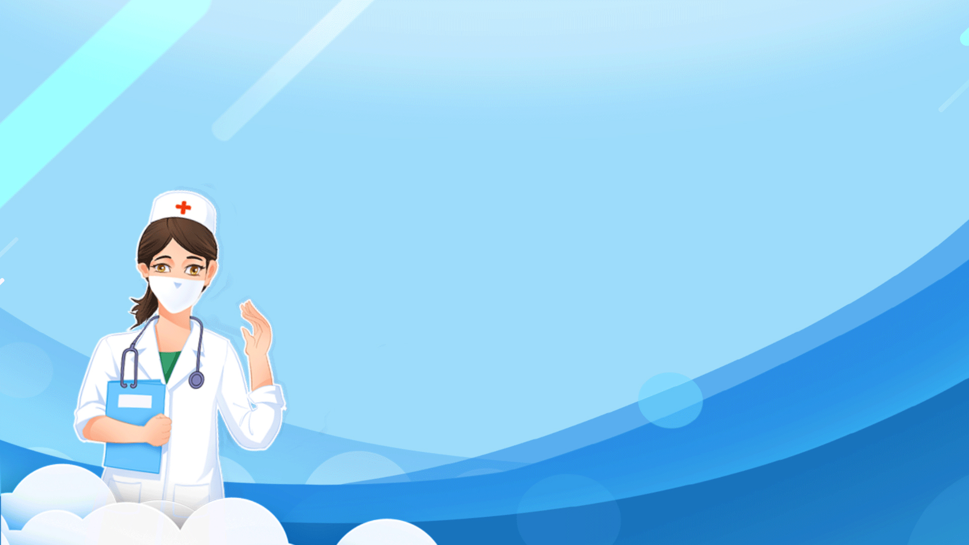医疗防疫抗疫疫情护士人物蓝色视频背景