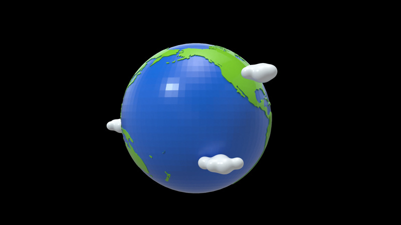 c4d立体3d旋转的地球转动