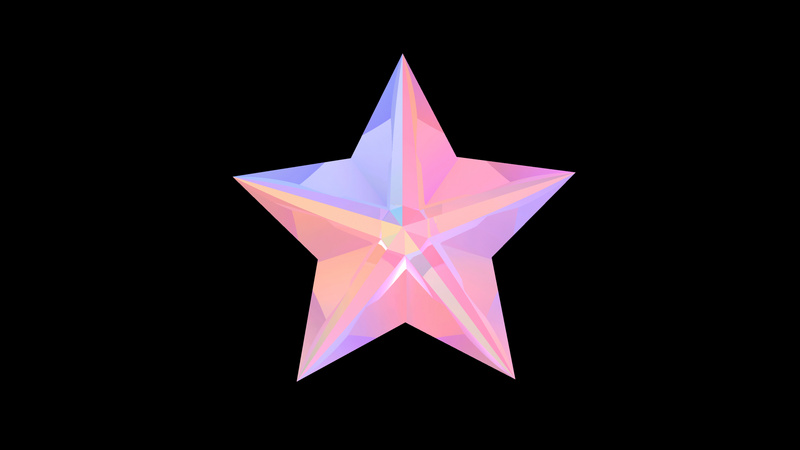 c4d潮流镭射渐变3d五角星立体带通道素材