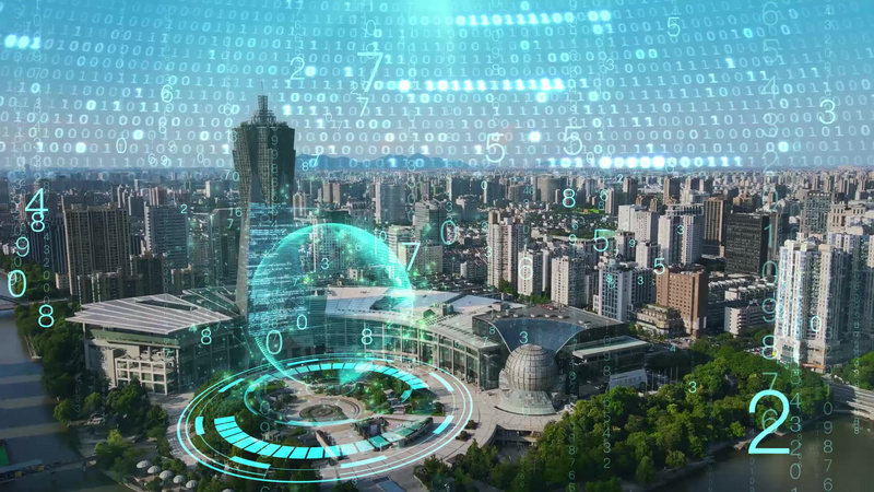 炫酷科技感数字城市背景视频特效素材-千库网