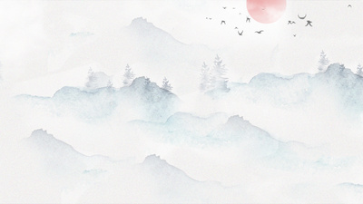 原创水墨山水淡雅中国风清明谷雨视频背景