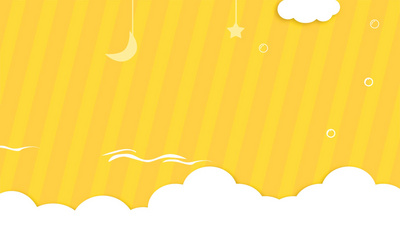 原创云朵月亮星星黄色卡通清新儿童动态视频背景