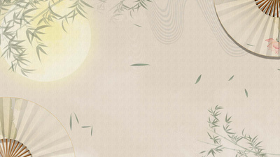 原创素雅中国风扇子竹叶古风动态视频背景