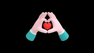 原创挂件装饰3d立体七夕情人节手比爱心比心