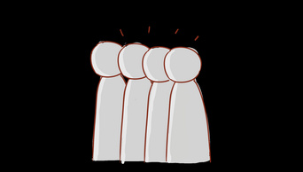 原创挂件装饰小人群众人群围观排队